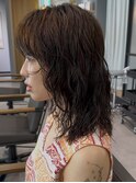 ドライパーマゆるめパーマウルフパーマミディアムパーマ銀座暗髪