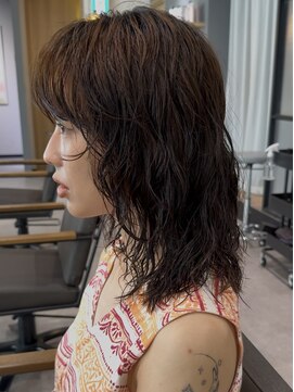 ノラ ギンザ(NORA GINZA) ドライパーマゆるめパーマウルフパーマミディアムパーマ銀座暗髪