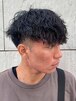 ダークアッシュニュアンスパーマ韓国マッシュベリーショート