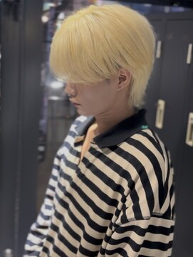 アウル 心斎橋(owl) シースルーマッシュ/ホワイトブロンド/ブリーチ/メンズカラー