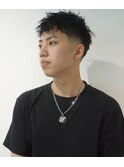コンマヘアショートレイヤーかき上げパーマトランクスヘア