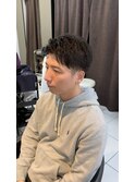 ジェットモヒカンフェードカットツイストパーマショートスタイル