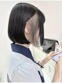 インナーカラー　グレージュ　マチルダボブ