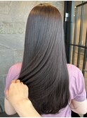 #グレージュ艶ロング