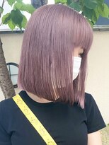 ツキ 横浜店(tuki) ダブルカラーピンクベージュベージュカラーケアブリーチミニボブ