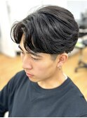 【フェザーショート】フェザーパーマ刈り上げセンターパート名駅