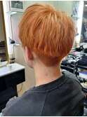 オレンジベージュ　刈り上げショート　マッシュ【札幌】