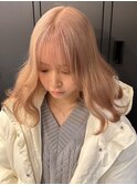 13305ミルクティーベージュ姫カットレイヤー韓国くすみベージュ