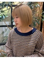 ジアン バイ ミルボン NU茶屋町+(GIEN by milbon) ハイトーンボブ/顎ラインボブ/切りっぱなしボブ/中谷翔