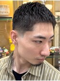 アイロンパーマ×テーパーフェード