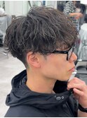 シャドウパーマ刈り上げマッシュショート