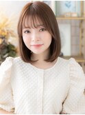 艶髪コーラルベージュブリーチなしくびれレイヤーボブディ30代c9