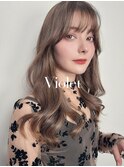 ブリーチ無しチョコレートブラウン韓国ヘア顔周り2way前髪