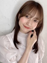 タヤ 今泉店(TAYA) シースルーバング × 艶ストレートミディ