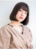 黒髪 ボブ シースルーバンク