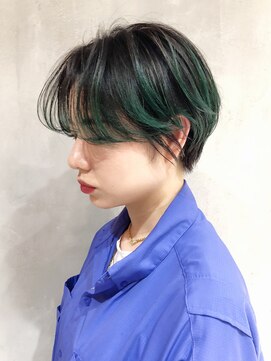 アルバム 渋谷パルコ(ALBUM) グリーングラデーションショート_外ハネボブ_ba272651
