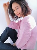 フレンチボブ　ニュアンスカール　暖色系カラー