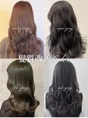 大人可愛いふんわりカールミストバング外国人風カラーブリーチ