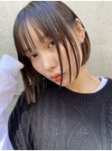 ボブ/前下がりボブ/シースルーバング/酸性ストレート