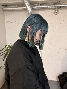 ノラ シブヤ(NORA) 【木原】モスグリーン、ミントグリーン、ミニボブ、ケアブリーチ