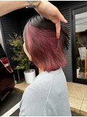 ウルフカット×インナーピンク