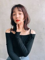 Liberte銀座 シースルーバング×韓国風チェリーレッド