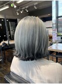 #ブルーシルバー#エンドカラー#裾カラー#ブリーチ#ハイトーン