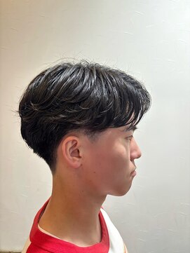 ヘアーワークス ボナ(HAIR WORKS bona.) 【韓国風】刈り上げマッシュ×ナチュラルパーマ/黒髪