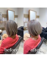 ステラバイケンジ 藤沢(STELLA by KENJE)&nbsp;白髪ぼかし細めハイライト30代40代50代ブルーグレージュ