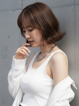 ヘアサロンエム 渋谷店(HAIR SALON M) くびれレイヤーボブショートウルフ前髪ブリーチ切りっぱなし