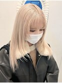 ブリーチ ダブルカラー ハイトーン ホワイトブロンド レイヤー