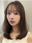 透明感カラー/レイヤーカット/小顔カット/ダブルカラー