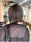 ナチュラルショートミルクブラウンダークパープルレイヤー船橋