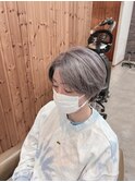 五反田美容院☆脱白髪染ハイライト/白髪ぼかしハイライトグレー