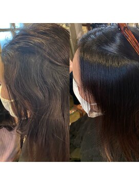 髪質改善と縮毛矯正の専門店 サンティエ(scintiller) 顔まわり縮毛矯正