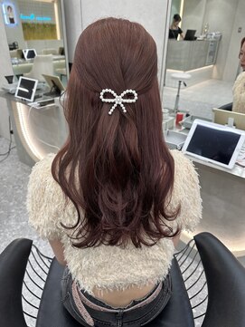 ロンド マーレ 天神大名店(Lond mare) ピンクブラウン/暖色カラー/カシスピンク/韓国ヘア/顔周りカット