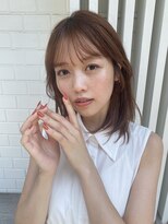 大人かわいい小顔レイヤー/顔まわりレイヤー/ピンクベージュ