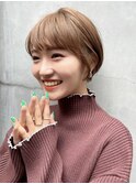 韓国風レイヤーショートボブ/前髪カット/ピンクブラウン[仙台]