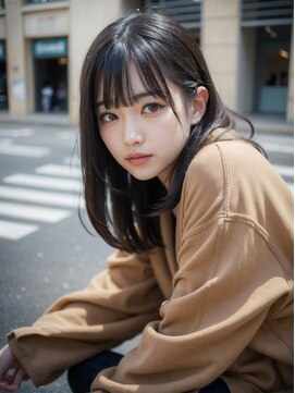 ブロッサム 東中野店 オリーブベージュ透明感艶感カラーくびれレイヤー