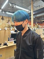 チャプター 問屋町(chapter)&nbsp;ターコイズブルーマッシュケアブリーチダブルカラー岡山問屋町