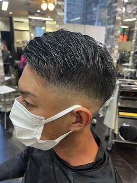 ヘアーメイク ロージー 北18条店(HAIR MAKE ROSY) フェード風刈り上げ七三ヘアーツーブロック