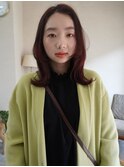レッドブラウン 暖色系カラー 姫カット【鹿児島中央】
