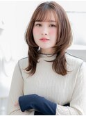 大人かわいい流し前髪小顔ひし形セミロングc6越谷20代30代40代