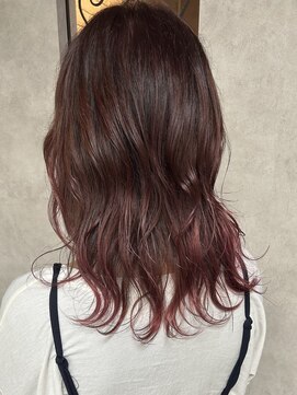 ルノン(LUNON) アプリコットオレンジくびれヘアハイライトカラー熊本