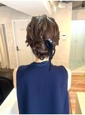 シニヨン/まとめ髪/ヘアセット/結婚式/2次会/satsuki