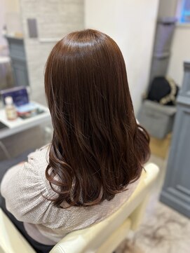 ワンカラー(ブリーチ履歴なし)ピンクベージュ反町美容室