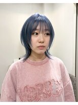 ロッカヘアエジェ(ROCCA hair eje.)&nbsp;ダークブルーブルーグレー×韓国風ショートウルフ