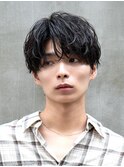 シースルーセンターパートシャドウパーマニュアンスパーマ