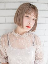 ルティア(Lutia) 切りっぱなしボブ ダブルカラー ホワイトベージュ☆