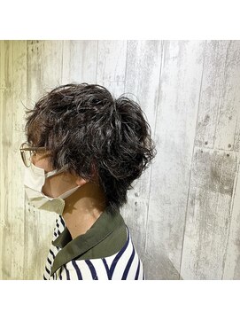 エヌプラス(N+) メンズヘアフェザーパーマサーフカール刈り上げセンターパート